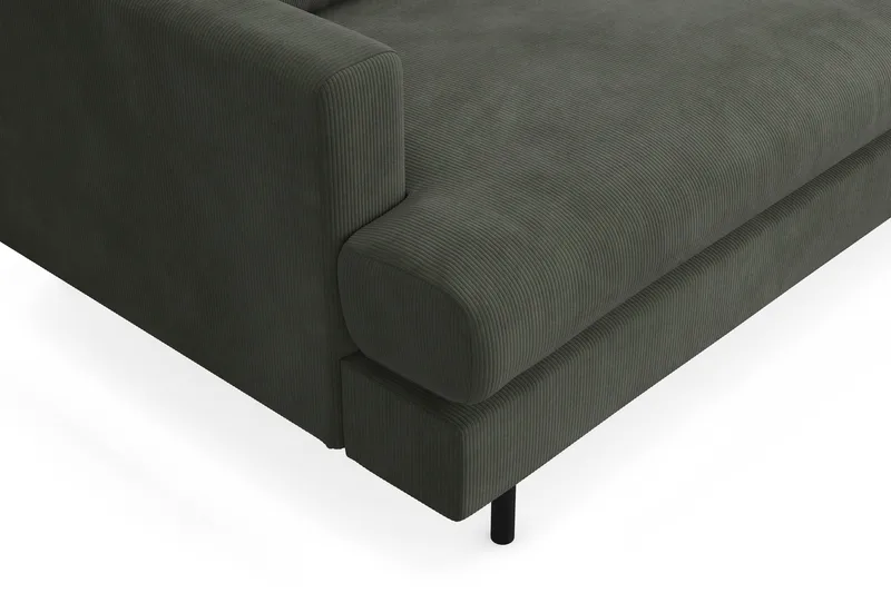 Menard Compact 3-sits Högervänd L-formad Divansoffa i Manchester - Mörkgrön - Products - Möbler - Soffa - Divansoffa & schäslongsoffa - 3 sits soffa med divan