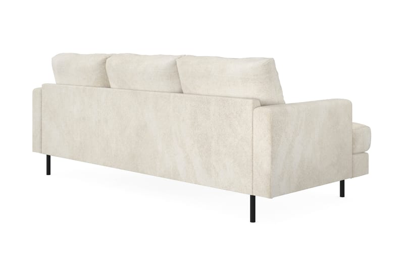 Menard Compact 3-sits Högervänd L-formad Divansoffa i Sammet - Krämvit - Products - Möbler - Soffa - Divansoffa & schäslongsoffa - 3 sits soffa med divan