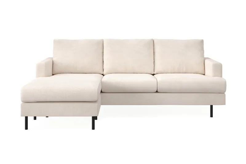Menard Compact 3-sits Vänstervänd L-formad Divansoffa i Manchester - Beige - Products - Möbler - Soffa - Divansoffa & schäslongsoffa - 3 sits soffa med divan