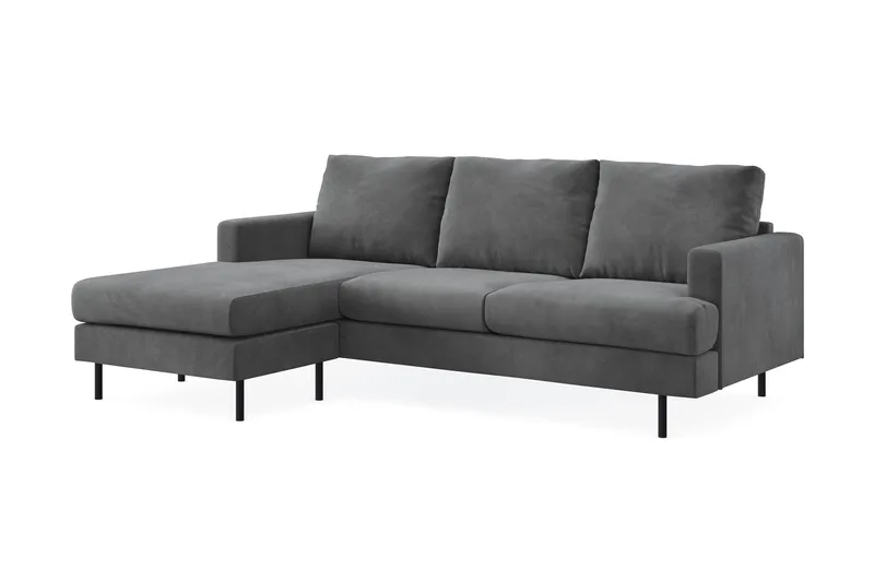 Menard Compact 3-sits Vänstervänd L-formad Divansoffa i Manchester - Grå - Products - Möbler - Soffa - Divansoffa & schäslongsoffa - 3 sits soffa med divan