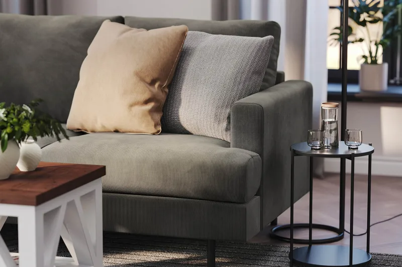 Menard Compact 3-sits Vänstervänd L-formad Divansoffa i Manchester - Grå - Products - Möbler - Soffa - Divansoffa & schäslongsoffa - 3 sits soffa med divan