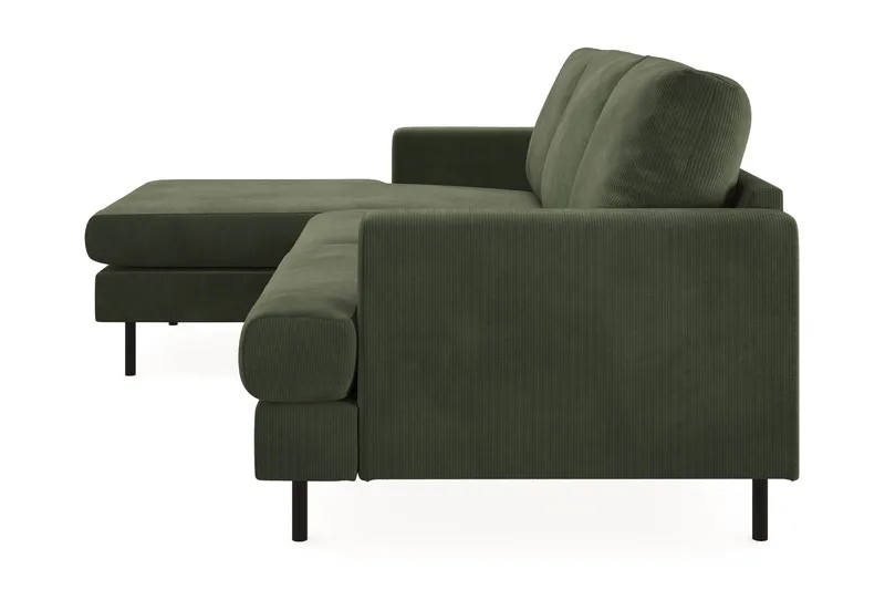 Menard Compact 3-sits Vänstervänd L-formad Divansoffa i Manchester - Grön - Products - Möbler - Soffa - Divansoffa & schäslongsoffa - 3 sits soffa med divan