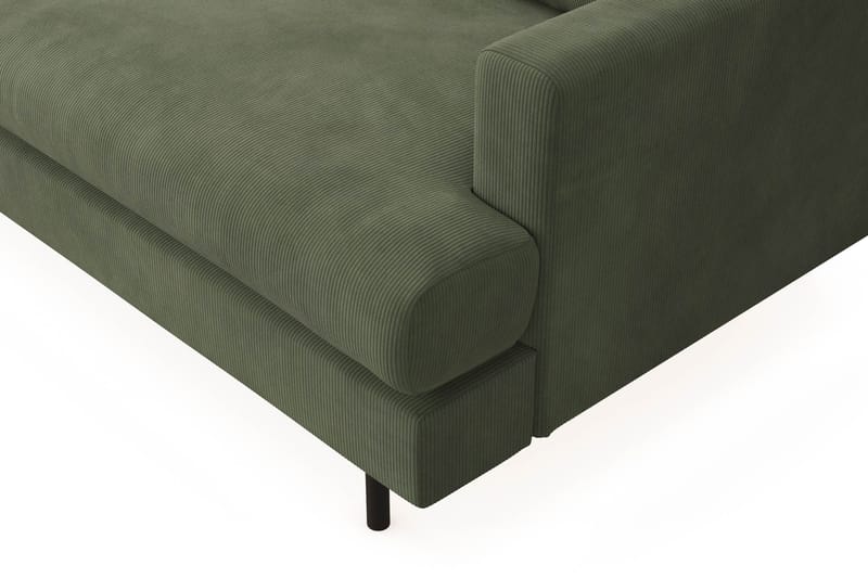 Menard Compact 3-sits Vänstervänd L-formad Divansoffa i Manchester - Grön - Products - Möbler - Soffa - Divansoffa & schäslongsoffa - 3 sits soffa med divan