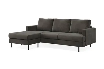 Menard Compact 3-sits Vänstervänd L-formad Divansoffa i Manchester - Mörkgrå - Products - Möbler - Soffa - Divansoffa & schäslongsoffa - 3 sits soffa med divan