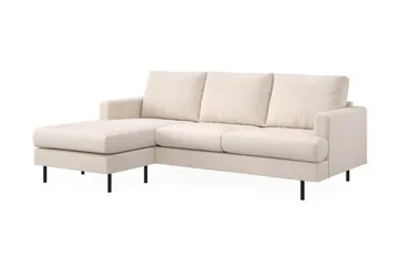 Menard Compact 3-sits Vänstervänd L-formad Divansoffa i Tyg - Beige - Products - Möbler - Soffa - Divansoffa & schäslongsoffa - 3 sits soffa med divan