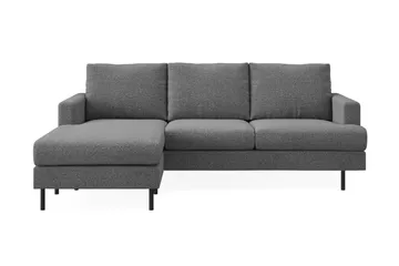 Menard Compact 3-sits Vänstervänd L-formad Divansoffa i Tyg - Mörkgrå - Products - Möbler - Soffa - Divansoffa & schäslongsoffa - 3 sits soffa med divan