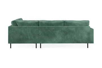 Menard Compact 4-sits Högervänd L-formad Schäslongsoffa i Sammet - Mörkgrön - Products - Möbler - Soffa - Divansoffa & schäslongsoffa - 4 sits soffa med divan