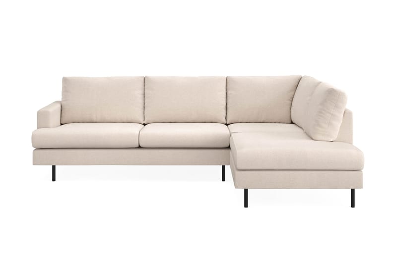 Menard Compact 4-sits Högervänd L-formad Schäslongsoffa i Tyg - Beige - Products - Möbler - Soffa - Divansoffa & schäslongsoffa - 4 sits soffa med divan