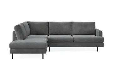 Menard Compact 4-sits Vänstervänd L-formad Schäslongsoffa i Manchester - Grå - Products - Möbler - Soffa - Divansoffa & schäslongsoffa - 4 sits soffa med divan