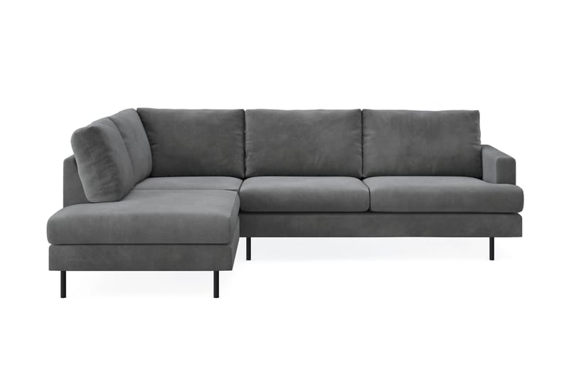 Menard Compact 4-sits Vänstervänd L-formad Schäslongsoffa i Manchester - Grå - Products - Möbler - Soffa - Divansoffa & schäslongsoffa - 4 sits soffa med divan
