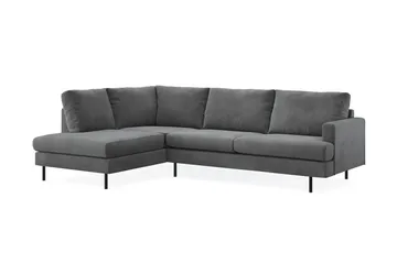 Menard Compact 4-sits Vänstervänd L-formad Schäslongsoffa i Manchester - Grå - Products - Möbler - Soffa - Divansoffa & schäslongsoffa - 4 sits soffa med divan