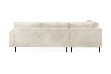 Menard Compact 4-sits Vänstervänd L-formad Schäslongsoffa i Sammet - Krämvit - Products - Möbler - Soffa - Divansoffa & schäslongsoffa - 4 sits soffa med divan