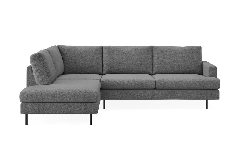Menard Compact 4-sits Vänstervänd L-formad Schäslongsoffa i Tyg - Mörkgrå - Products - Möbler - Soffa - Divansoffa & schäslongsoffa - 4 sits soffa med divan