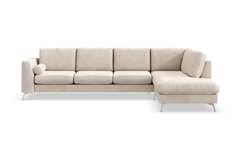 Ocean Lyx 4-sits Högervänd L-formad Schäslongsoffa i Manchester, Beige