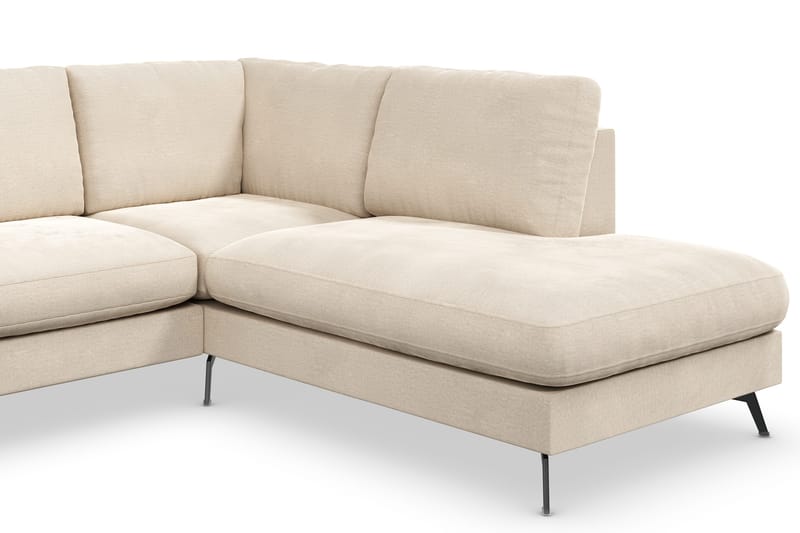 Ocean Lyx 4-sits Högervänd L-formad Schäslongsoffa i Sammet - Beige - Products - Möbler - Soffa - Divansoffa & schäslongsoffa - 4 sits soffa med divan