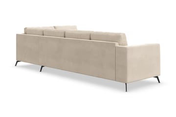 Ocean Lyx 4-sits Högervänd L-formad Schäslongsoffa i Sammet - Beige - Products - Möbler - Soffa - Divansoffa & schäslongsoffa - 4 sits soffa med divan