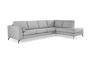 Ocean Lyx 4-sits Högervänd L-formad Schäslongsoffa i Tyg - Grå - Products - Möbler - Soffa - Divansoffa & schäslongsoffa - 4 sits soffa med divan
