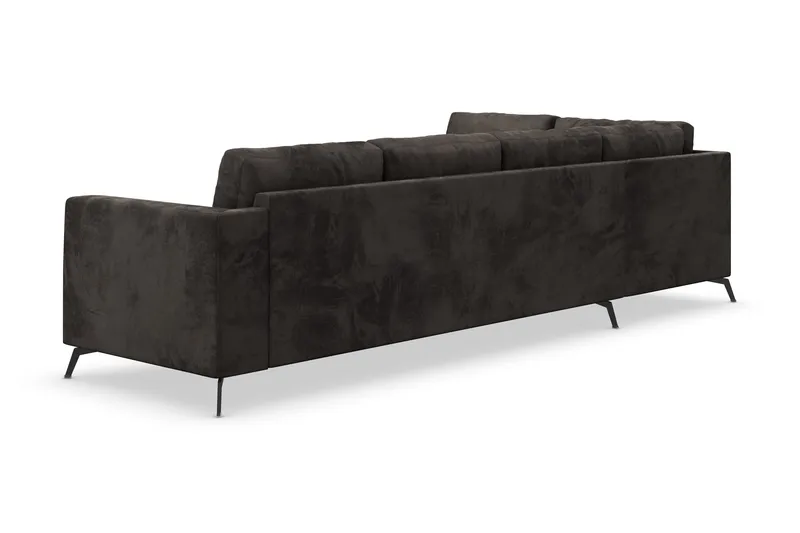 Ocean Lyx 4-sits Vänstervänd L-formad Schäslongsoffa i Sammet - Mörkgrå - Products - Möbler - Soffa - Divansoffa & schäslongsoffa - 4 sits soffa med divan