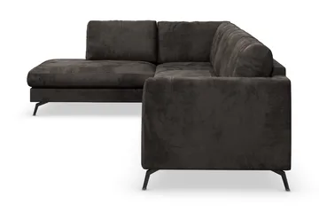 Ocean Lyx 4-sits Vänstervänd L-formad Schäslongsoffa i Sammet - Mörkgrå - Products - Möbler - Soffa - Divansoffa & schäslongsoffa - 4 sits soffa med divan