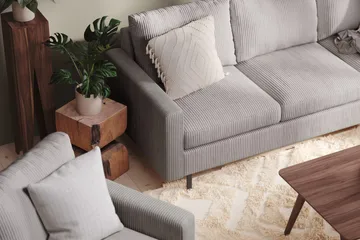 Peppe 3-sits Vändbar L-formad Divansoffa i Manchester - Mörkgrå - Products - Möbler - Soffa - Divansoffa & schäslongsoffa - 3 sits soffa med divan