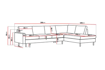 Peppe 4-sits Högervänd L-formad Schäslongsoffa i Tyg - Ljusgrå - Products - Möbler - Soffa - Divansoffa & schäslongsoffa - 4 sits soffa med divan