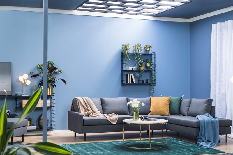 Peppe 4-sits Högervänd L-formad Schäslongsoffa i Tyg - Mörkgrå - Products - Möbler - Soffa - Divansoffa & schäslongsoffa - 4 sits soffa med divan