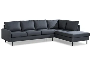 Peppe 4-sits Högervänd L-formad Schäslongsoffa i Tyg - Mörkgrå - Products - Möbler - Soffa - Divansoffa & schäslongsoffa - 4 sits soffa med divan