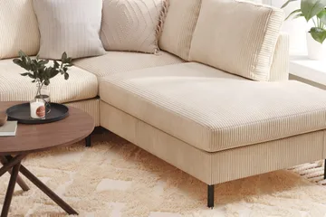 Peppe 4-sits Högervänd U-formad Soffa med Divan och Schäslong i Manchester - Beige - Products - Möbler - Soffa - Divansoffa & schäslongsoffa - 4 sits soffa med divan