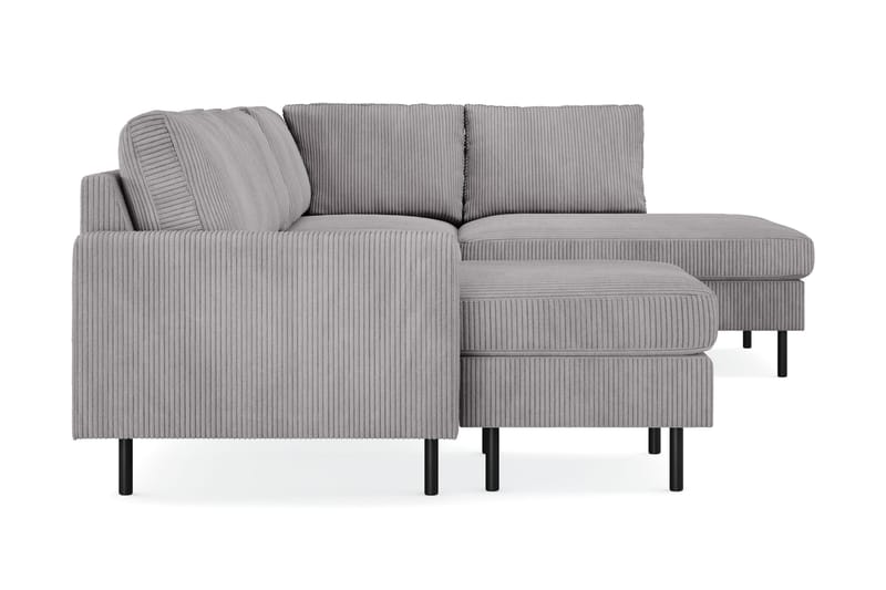 Peppe 4-sits Högervänd U-formad Soffa med Divan och Schäslong i Manchester - Mörkgrå - Products - Möbler - Soffa - Divansoffa & schäslongsoffa - 4 sits soffa med divan