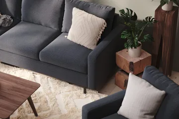 Peppe 4-sits Vänstervänd L-formad Schäslongsoffa i Tyg - Mörkgrå - Products - Möbler - Soffa - Divansoffa & schäslongsoffa - 4 sits soffa med divan
