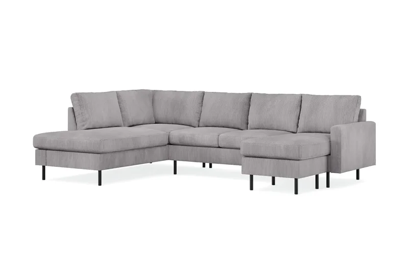 Peppe 4-sits Vänstervänd U-formad Soffa med Divan och Schäslong i Manchester - Mörkgrå - Products - Möbler - Soffa - Divansoffa & schäslongsoffa - 4 sits soffa med divan