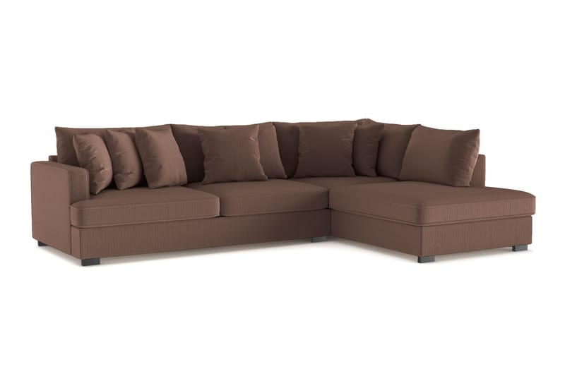 Rossita 4-sits Högervänd L-formad Djup Schäslongsoffa i Manchester - Brun - Products - Möbler - Soffa - Divansoffa & schäslongsoffa - 4 sits soffa med divan