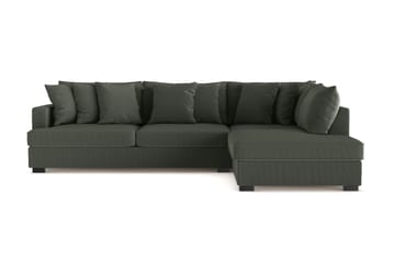 Rossita 4-sits Högervänd L-formad Djup Schäslongsoffa i Manchester - Mörkgrön - Products - Möbler - Soffa - Divansoffa & schäslongsoffa - 4 sits soffa med divan