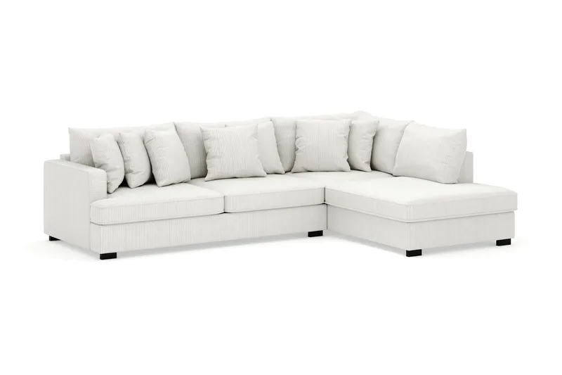 Rossita 4-sits Högervänd L-formad Djup Schäslongsoffa i Manchester - Offwhite - Products - Möbler - Soffa - Divansoffa & schäslongsoffa - 4 sits soffa med divan