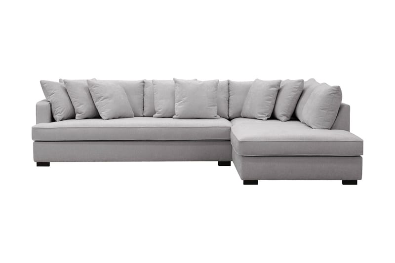 Rossita 4-sits Högervänd L-formad Djup Schäslongsoffa med Hel dyna i Chenille - Grå - Products - Möbler - Soffa - Divansoffa & schäslongsoffa - 4 sits soffa med divan