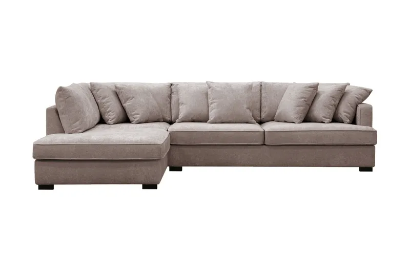 Rossita 4-sits Vänstervänd L-formad Djup Schäslongsoffa i Chenille - Grå / Brun - Products - Möbler - Soffa - Divansoffa & schäslongsoffa - 4 sits soffa med divan