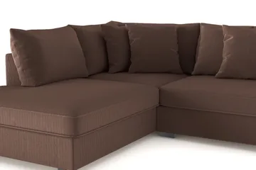 Rossita 4-sits Vänstervänd L-formad Djup Schäslongsoffa i Manchester - Brun - Products - Möbler - Soffa - Divansoffa & schäslongsoffa - 4 sits soffa med divan