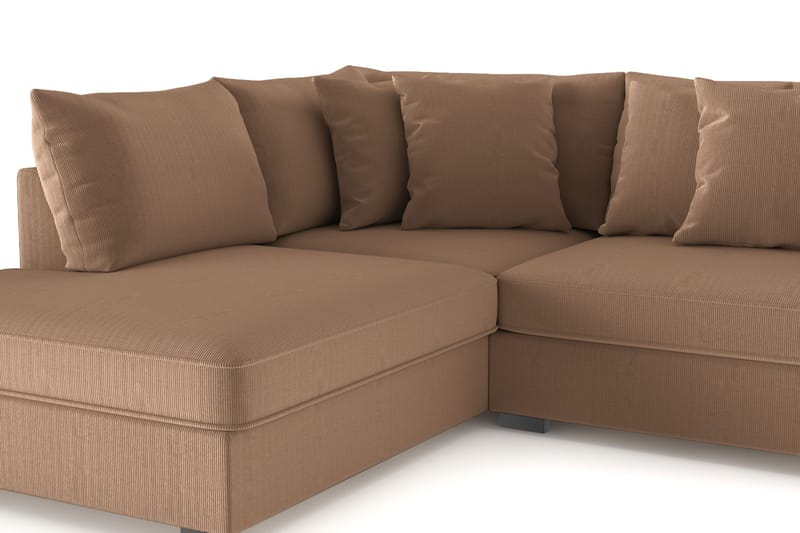 Rossita 4-sits Vänstervänd L-formad Djup Schäslongsoffa i Manchester - Brun - Products - Möbler - Soffa - Divansoffa & schäslongsoffa - 4 sits soffa med divan