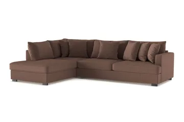 Rossita 4-sits Vänstervänd L-formad Djup Schäslongsoffa i Manchester - Brun - Products - Möbler - Soffa - Divansoffa & schäslongsoffa - 4 sits soffa med divan