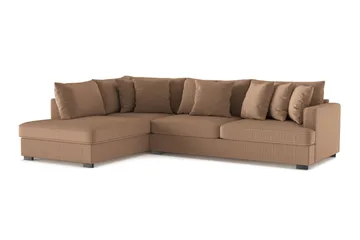 Rossita 4-sits Vänstervänd L-formad Djup Schäslongsoffa i Manchester - Brun - Products - Möbler - Soffa - Divansoffa & schäslongsoffa - 4 sits soffa med divan