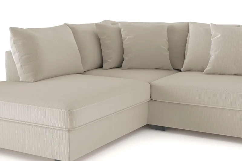 Rossita 4-sits Vänstervänd L-formad Djup Schäslongsoffa i Manchester - Greige - Products - Möbler - Soffa - Divansoffa & schäslongsoffa - 4 sits soffa med divan