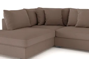 Rossita 4-sits Vänstervänd L-formad Djup Schäslongsoffa i Tyg - Brun - Products - Möbler - Soffa - Divansoffa & schäslongsoffa - 4 sits soffa med divan