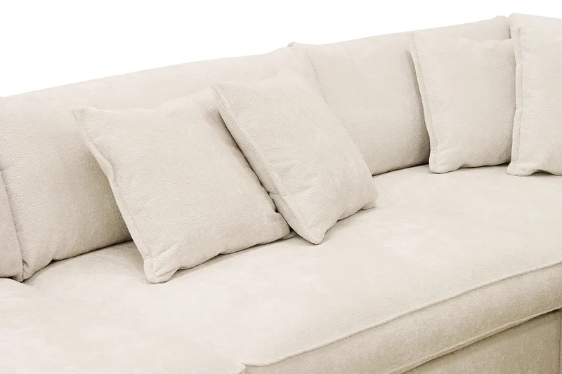 Rossita Lyx 4-sits Extra djup Soffa med Schäslong Höger - Beige Chenille - Products - Möbler - Soffa - Divansoffa & schäslongsoffa - 4 sits soffa med divan