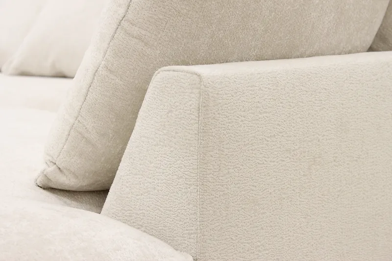 Rossita Lyx 4-sits Extra djup Soffa med Schäslong Höger - Beige Chenille - Products - Möbler - Soffa - Divansoffa & schäslongsoffa - 4 sits soffa med divan