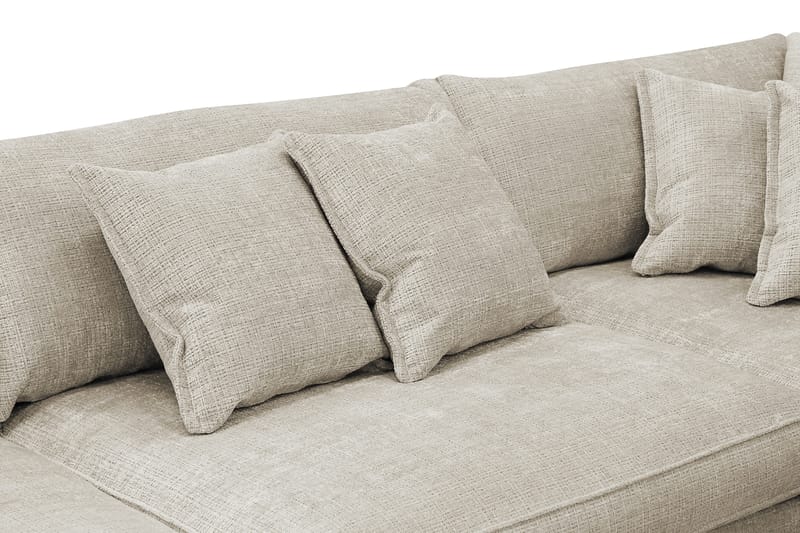 Rossita Lyx 4-sits Extra djup Soffa med Schäslong Höger - Beige Chenille - Products - Möbler - Soffa - Divansoffa & schäslongsoffa - 4 sits soffa med divan