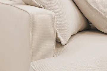 Rossita Lyx 4-sits Extra djup Soffa med Schäslong Höger - Beige Manchester - Products - Möbler - Soffa - Divansoffa & schäslongsoffa - 4 sits soffa med divan