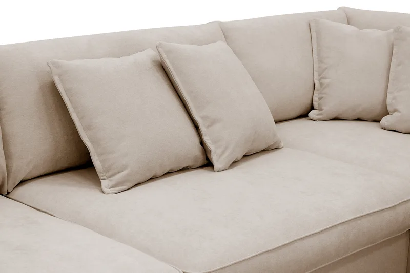 Rossita Lyx 4-sits Extra djup Soffa med Schäslong Höger - Beige Tyg - Products - Möbler - Soffa - Divansoffa & schäslongsoffa - 4 sits soffa med divan