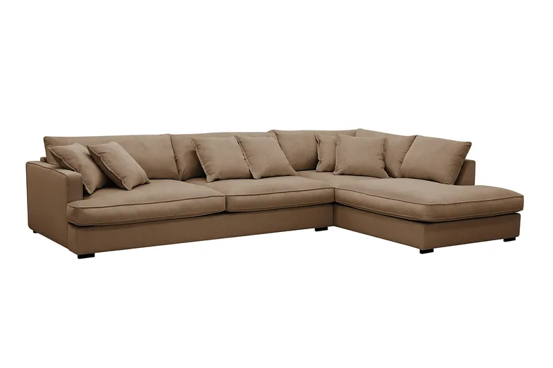 Rossita Lyx 4-sits Extra djup Soffa med Schäslong Höger - Brun Manchester - Products - Möbler - Soffa - Divansoffa & schäslongsoffa - 4 sits soffa med divan