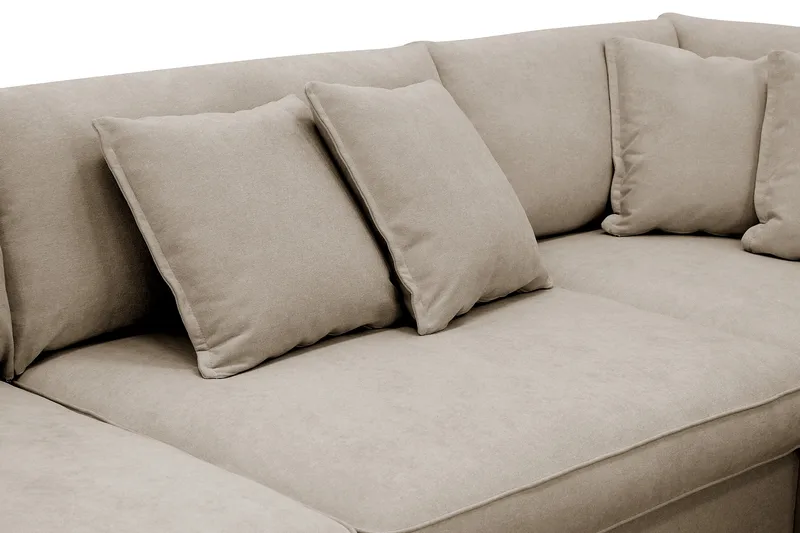 Rossita Lyx 4-sits Extra djup Soffa med Schäslong Höger - Brun Tyg - Products - Möbler - Soffa - Divansoffa & schäslongsoffa - 4 sits soffa med divan