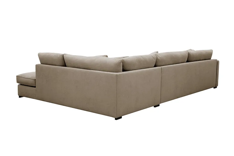 Rossita Lyx 4-sits Extra djup Soffa med Schäslong Höger - Brun Tyg - Products - Möbler - Soffa - Divansoffa & schäslongsoffa - 4 sits soffa med divan